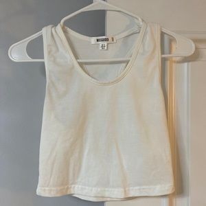 RACERBACK WHITE CROPPED TANK TOP